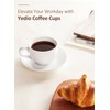 Yedio Porcelain Coffee Cups Set with Saucer, 6 Ounce White