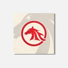 Unbranded Horse Logo Animal 4'' X 4'' Square Wooden Coaster
