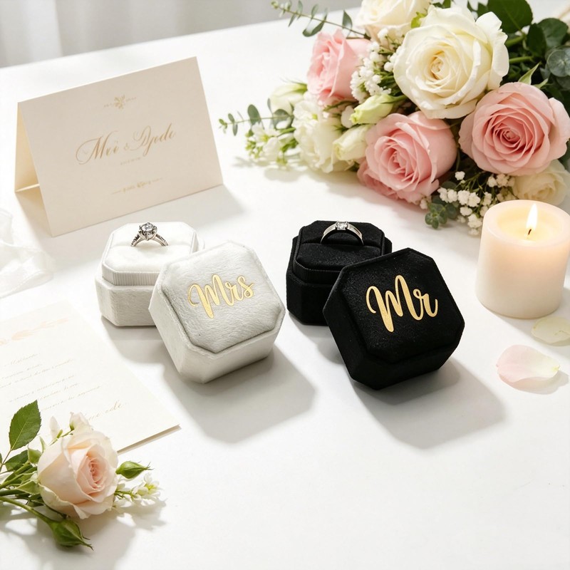 MTJYQYF Mr & Mrs Wedding Ring Box - Engagement Ring