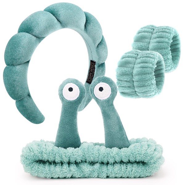 DRESHOW Spa Headband for Washing Face Bracelet Snail Hair Bands