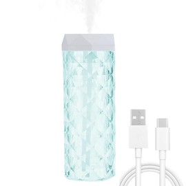 USB Desktop Crystal Humidifier 400ml with 7 Colors LED Night Light, No Noise Suitable for Home, Office, Desk, Bedroom and Babies Room and No Battery (400ml)