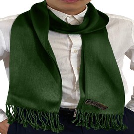 CJ Apparel Dark Green Men's Nepalese Solid Colour Design Fashion Scarf Seconds Scarves Neck Cover Hand Made in Nepal NEW