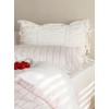 Pure Cotton Pillow Cases With Bow Sham White Pinch Pleated