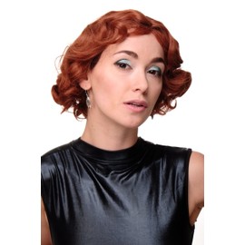 WIG ME UP - A4002-350 Women's Wig 20s Swing Bob Wavy Wig Red Copper Red Approx. 25 cm
