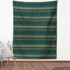 Ambesonne Teal Stripe Fabric by The Yard, Ethnic Illustration of