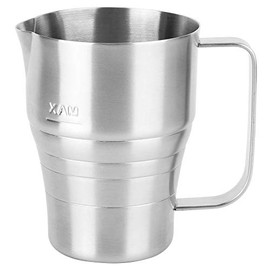 EVTSCAN Household Silver Stainless Steel Coffee Frothing Pitcher Milk Frothing Cup with Scale 900ml