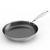 COOKING KING 10-Inch Stainless Steel Pan, Hybrid Nonstick Frying Pan,
