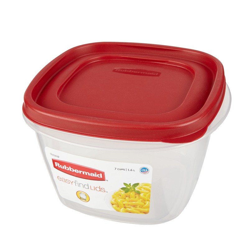 Rubbermaid Easy Find Lid 7-Cup Food Storage Container, Red