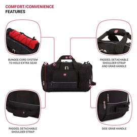 SwissGear Apex Travel Duffle Bags, Black, 20-Inch