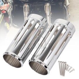 Unbranded Chrome 2" Extended Fork Cans Boots Cover For Harley Touring Road Glide 2014-up