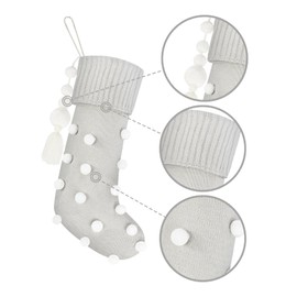 ALLYORS Knit Christmas Stocking, 20 Inch Ivory Knit Stockings Christmas Decoration Large Size Cable Knitted Stocking Gifts for Boys Girls Women - Light Grey