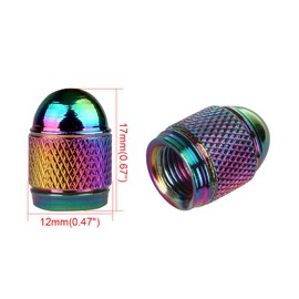 Senzeal 5PCS Aluminum Bullet Style Tire Valve Caps Universal Dust Cap for Trucks Cars Bikes Motorcycles SUVs (Colorful)
