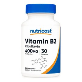 Nutricost Vitamina B2 400 Mg 30 Caps Riboflavina Sabor Sin Sabor
