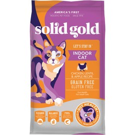 Solid Gold Let's Stay In Indoor Cat Chicken, Lentil & Apple Recipe for Adult Cats, 6 lb
