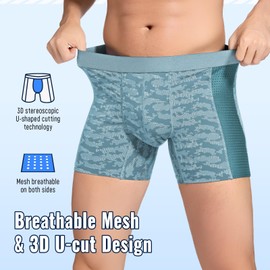 Mens Incontinence Underwear for Bladder Leakage Incontinence Underwear for Men Washable 2 PCS 80ML Breathable Reusable Leak Proof Underwear for Mens Boxer Briefs (Blue, Small)