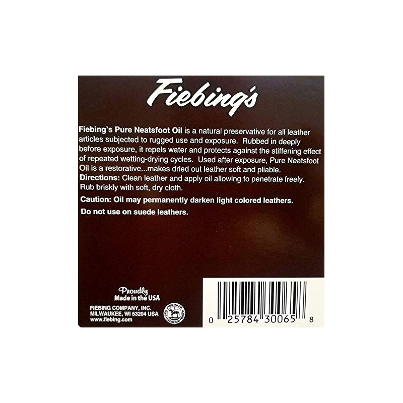 Fiebing's 100% Pure Neatsfoot Oil 16oz - Natural Leather Preservative