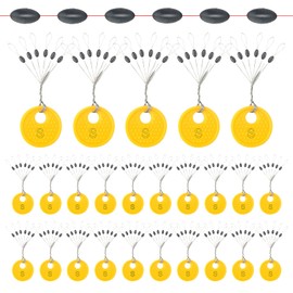 Realure 150/300pcs Rubber Stopper Fishing 6 in 1 Rubber Beads Fishing Small Line Stoppers Fishing Trout Stopper Fishing for 0.1-0.43mm Line Stopper Fishing and Sinker Stops Oval (150pcs, S)