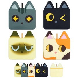 NIGOWAYS 4PCS Pot Holders,Cat Pot Holders for Kitchen,Cute Hot Pads with Pocket and Hanging Loops,Heat Resistant Hot Pad Oven Mitts for Kitchen Cooking and Baking (Cool cat)