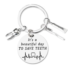 Dentist Dental Assistant Gifts for Women Men Coworkers Inspirational Dental Hygienist Technician Gift Keychain Dentist Birthday Christmas Gifts for Dental Student Graduation Gifts Dental Accessories