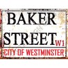 TRACY'S SIGNS 8x10in BAKER STREET LONDON METAL SIGN RETRO VINTAGE