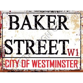TRACY'S SIGNS 8x10in BAKER STREET LONDON METAL SIGN RETRO VINTAGE STYLE 8x10in 20x25cm