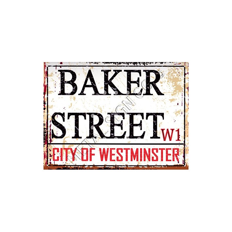 TRACY'S SIGNS 8x10in BAKER STREET LONDON METAL SIGN RETRO VINTAGE