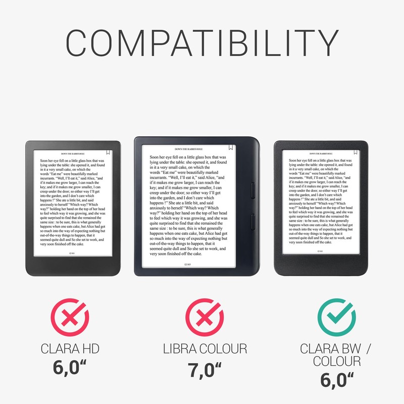 kwmobile Case Compatible with Kobo Clara BW/Colour - Book Style
