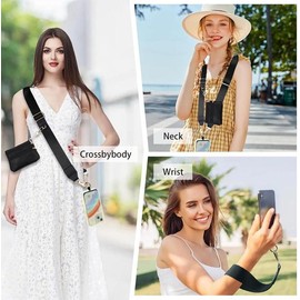 2025 New Crossbody Phone Strap, Anti-loss for Phone with Wallet Crossbody, Clip and Go Strap Crossbody With Zipper Pouch Wallet, Adjustable Phone Crossbody with Removable Wristlet, Gift for Mother's Day, Gift for Birthday:_Green Diamond