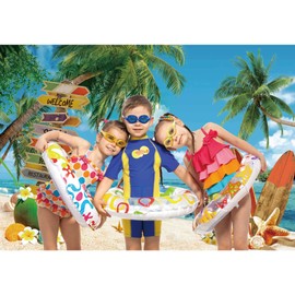 Felortte 7x5ft Polyester Fabric Summer Beach Backdrop Tropical Seaside Background Island Palm Trees Photography Blue Sea Sky Hawaii Aloha Luau Party Decoration Banner Pictures Photo Props