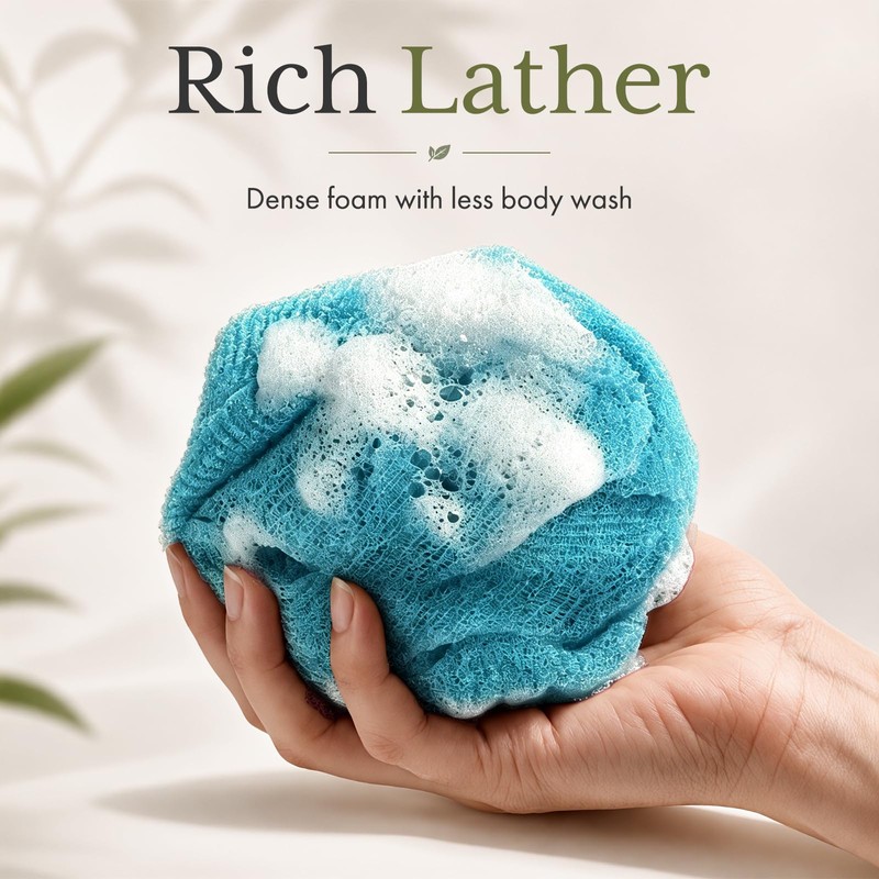 Exfoliating Washcloth Towel- Japanese Shower Back Scrubber, 3 Pack