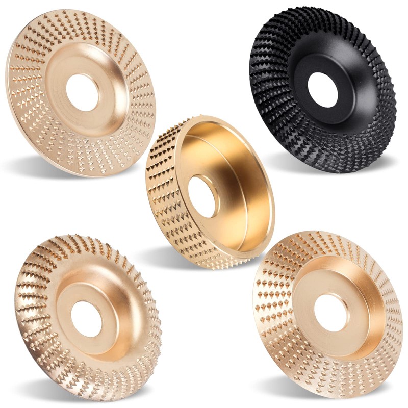 Pomsare 5PCS Angle Grinder Wood Carving Disc Set, Polishing Wheel