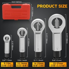 weyleity 4 Pack Metal Nut Splitter Set | Heavy Duty Nut Splitter Breaker Cracker Broken Damaged Corroded Screw Nut Removal Splitting Extractor 9-12mm, 12-16mm, 16-22mm, 22-27mm