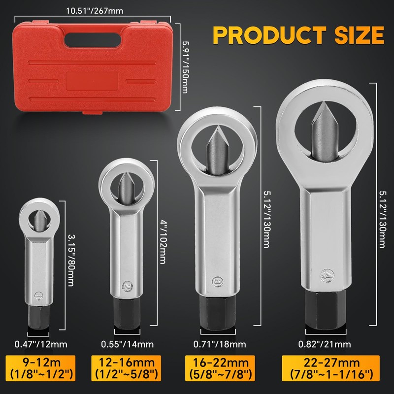 weyleity 4 Pack Metal Nut Splitter Set | Heavy Duty