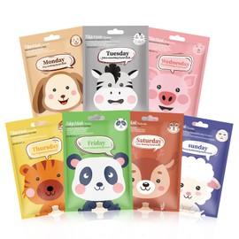 AOAZXBB 7 Pack Kids Face Mask Spa Animal Character Sheet Masks,Hydraiting Spa Night Party Facial Mask Skincare Set for All Skin Types