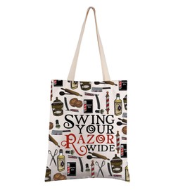 FEELMEM Sweeney Musical Gift Sweeney Barber Gift Swing Your Razor Wide Tote Bag Broadway Musical Lover Gift Demon Barber Gift
