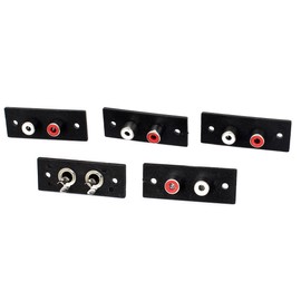 sourcing map Panel Mounting 2 RCA Female Outlet AV Concentric Socket Connector Adapter 5pcs