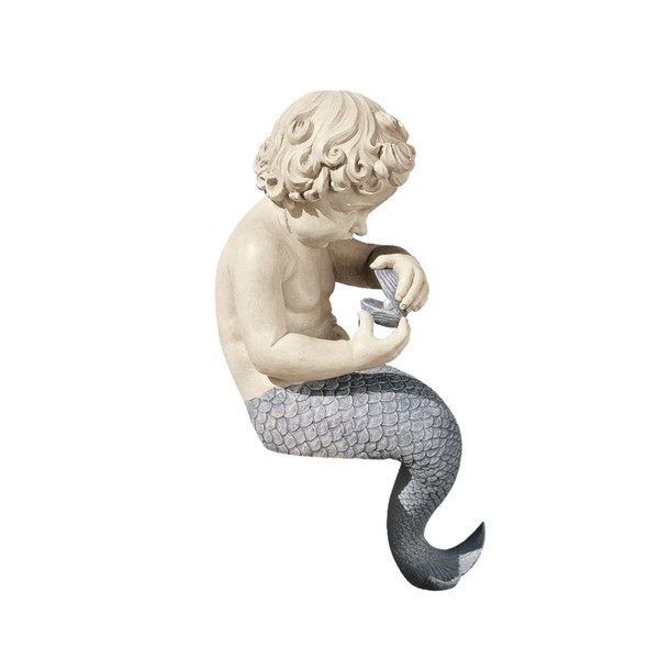 Design Toscano NG31302 The Ocean's Little Treasures Mermaid Statue,Two Tone Stone