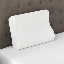 BODIPEDIC Essentials Classic Support Memory Foam Pillow - Standard Contour - Ventilated Memory Foam with Premium Polyester Cover - Side and Back Sleeper, White