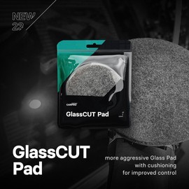 CARPRO GlassCUT Glass Polishing Pad - Polish Glass Scratches Etching, Remove Waterspots, Correct and Clean Damaged Windshield & Window Glass - Aggressive Rayon Heavy Pad - 5" (1 Pack)