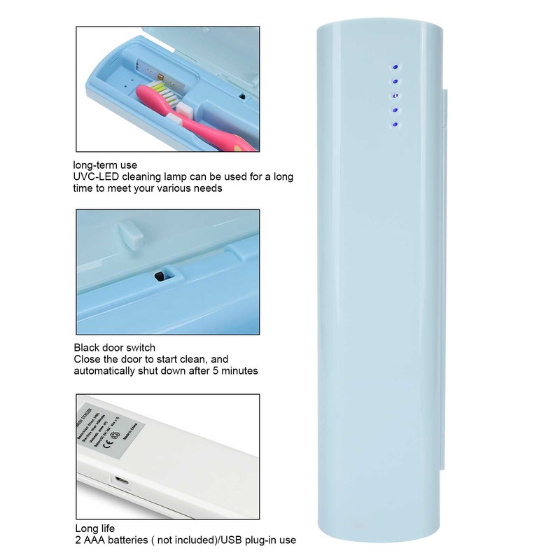 UVC Toothbrush Case LED Storage Box Cleaning USB Rechargeable Toothbrush