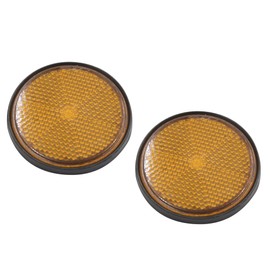 uxcell a17052200ux1271 2Pcs 2.2 Inch Dia Motorcycle Scooter ATV Round Reflective Reflectors Orange Black 2 Pack