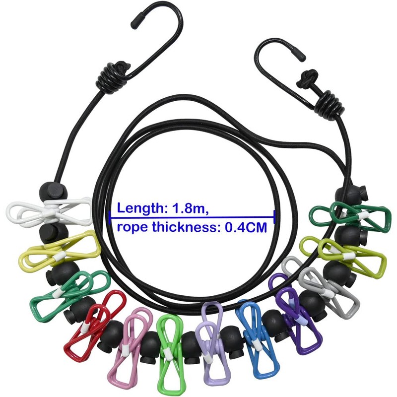 Ram® Portable Clothesline Elastic Washing Adjustable Rectractable Airer Windproof Clothes