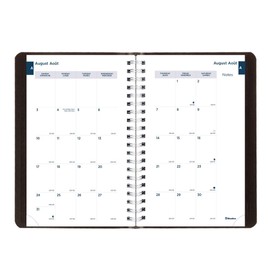 Blueline® Essential Academic Daily/Monthly Planner, August 2025 to July 2026, Twin-Wire Binding, Soft Vicuana Cover, 8" x 5", Black, Bilingual (CA201B.BLK-26)