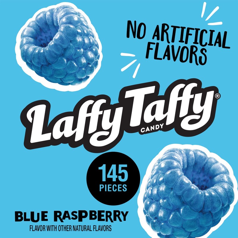 Laffy Taffy Candy, Blue Raspberry Flavored, Individually Wrapped Candy (145