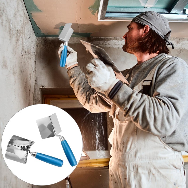 QWORK® 2 Pieces Corner Trowel Rustproof 80 x 60 mm