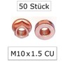 Pack of 50 M10 x 1.5 Locking Nuts Copper, Copper