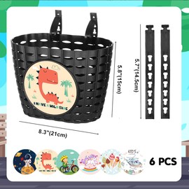 OUOQI Children's Bicycle Basket, Portable Bicycle Basket, Front Bicycle Basket, Children's Bicycle Handlebar Basket, Plastic Handlebar Basket Front, Bike Basket for Children, Plastic Bicycle