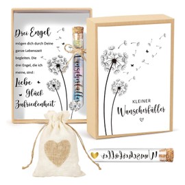 Wunscherfüller Geldgeschenk Inklusive Kleine Wunscherfüller Grußkarte Geschenkbox Jutesäckchen und Kunststoff Reagenzglas für Geburtstag Hochzeit Jugendweihe Abschluss, Weihnachten