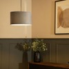 Modern Grey Velvet Cylinder Ceiling Pendant Lampshade/Table Lamp Drum Light
