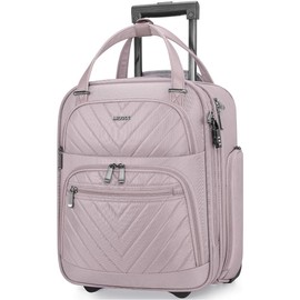 Miusse Carry-on Underseat 16-Inch Luggage with Wheels, Lightweight Design for Men and Women, Softside Rolling Travel Bag - Color: Pink